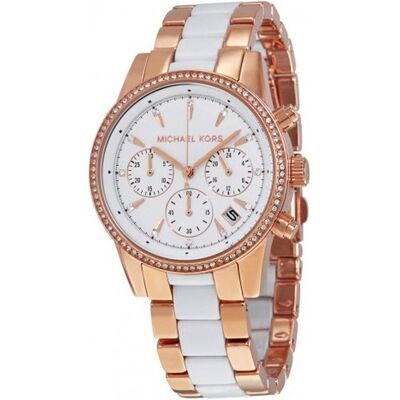 Michael Kors, Armbanduhr, Cronografo Ritz Rosa e Bianco, Mehrfarbig, (Chronograph, 37 mm) Michael Kors, Armbanduhr, Cronografo Ritz Rosa e Bianco, Mehrfarbig, (Chronograph, 37 mm)