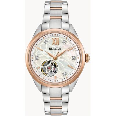 Bulova, Armbanduhr, 98P170 Klassik Automatik Damen 34mm 3ATM, Gold, (Analoguhr, 34 mm) Bulova, Armbanduhr, 98P170 Klassik Automatik Damen 34mm 3ATM, Gold, (Analoguhr, 34 mm)