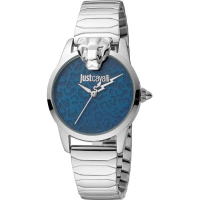 Just Cavalli, Armbanduhr, Animalier Donna Graziosa - JC1L220M0225, Grau, Blau, Silber, (Analoguhr, 32 mm) Just Cavalli, Armbanduhr, Animalier Donna Graziosa - JC1L220M0225, Grau, Blau, Silber, (Analoguhr, 32 mm)