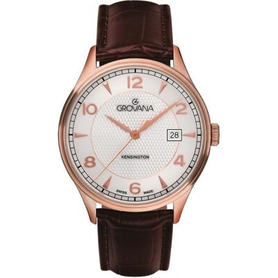 Grovana, Armbanduhr, KENSINGTON CLASSIC-Kollektion – Schweizer Quarzuhr, Silber, (Swiss Made) Grovana, Armbanduhr, KENSINGTON CLASSIC-Kollektion – Schweizer Quarzuhr, Silber, (Swiss Made)