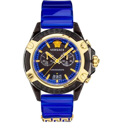 Versace, Armbanduhr, Icon Active, Blau, Transparent, (Chronograph, 44 mm) Versace, Armbanduhr, Icon Active, Blau, Transparent, (Chronograph, 44 mm)