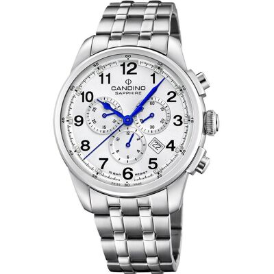 Candino, Armbanduhr, Gents Sport Chronos C4744/1, Silber, (Chronograph, 44 mm) Candino, Armbanduhr, Gents Sport Chronos C4744/1, Silber, (Chronograph, 44 mm)