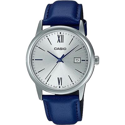 Casio Armbanduhr, Standard, Silber, Blau, Grau, (37 mm) Casio Armbanduhr, Standard, Silber, Blau, Grau, (37 mm)