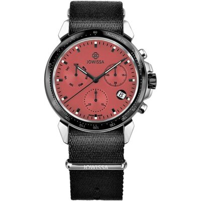 Jowissa, Armbanduhr, J7.135.L, Rot, Silber, Schwarz, (Analoguhr, Chronograph, Swiss Made, 42 mm) Jowissa, Armbanduhr, J7.135.L, Rot, Silber, Schwarz, (Analoguhr, Chronograph, Swiss Made, 42 mm)