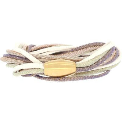 Xen, Armschmuck, Seidenarmband braun/crème/grün mit Brillant Magnetverschluss Längen zur Wahl, (Seide) Xen, Armschmuck, Seidenarmband braun/crème/grün mit Brillant Magnetverschluss Längen zur Wahl, (Seide)