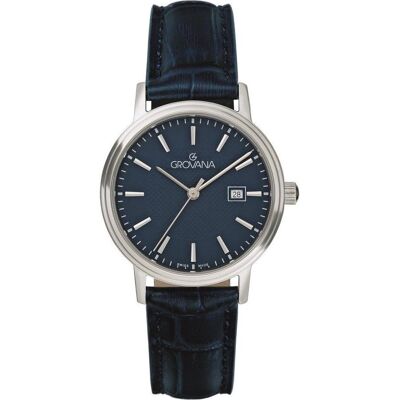 Grovana, Armbanduhr, Kensington Traditional-Kollektion – Montre-Quarz, hergestellt in der Schweiz, Blau, (Swiss Made) Grovana, Armbanduhr, Kensington Traditional-Kollektion – Montre-Quarz, hergestellt in der Schweiz, Blau, (Swiss Made)
