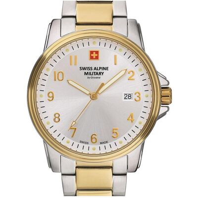 Swiss Alpine Military, Armbanduhr, 7011-1142, Silber, Gold, (Analoguhr, 40 mm) Swiss Alpine Military, Armbanduhr, 7011-1142, Silber, Gold, (Analoguhr, 40 mm)