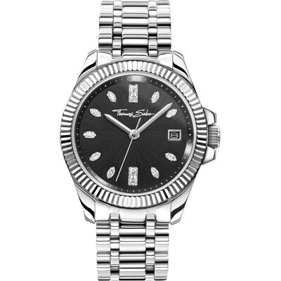 Thomas Sabo, Armbanduhr, Damenuhr, Silber, Schwarz, (Analoguhr, 33 mm) Thomas Sabo, Armbanduhr, Damenuhr, Silber, Schwarz, (Analoguhr, 33 mm)