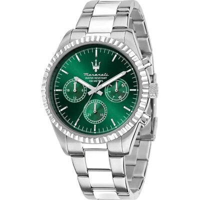 Maserati, Armbanduhr, Competizione, Grün, Silber, (Chronograph, 43 mm) Maserati, Armbanduhr, Competizione, Grün, Silber, (Chronograph, 43 mm)