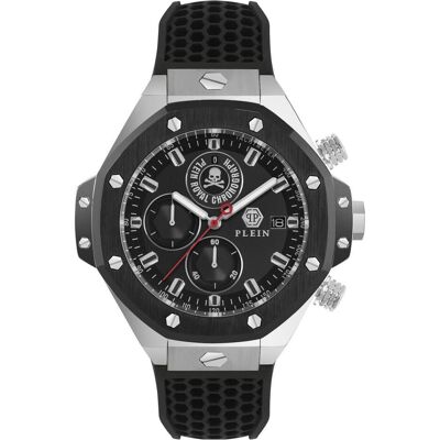 Philipp Plein, Armbanduhr, PWLFA0225, Schwarz, Silber, (Chronograph, 46 mm) Philipp Plein, Armbanduhr, PWLFA0225, Schwarz, Silber, (Chronograph, 46 mm)