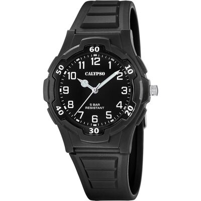 Calypso, Armbanduhr, Schwarze Herrenuhr mit Gummiarmband, Schwarz, (Analoguhr, 32 mm) Calypso, Armbanduhr, Schwarze Herrenuhr mit Gummiarmband, Schwarz, (Analoguhr, 32 mm)