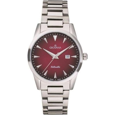 Grovana, Armbanduhr, Belleville Boulevard-Kollektion – Schweizer Montre-Quarz, Rot, (Swiss Made) Grovana, Armbanduhr, Belleville Boulevard-Kollektion – Schweizer Montre-Quarz, Rot, (Swiss Made)