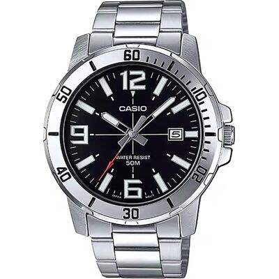 Casio Armbanduhr, MTP-VD01D-1B, Schwarz, Silber, (45 mm) Casio Armbanduhr, MTP-VD01D-1B, Schwarz, Silber, (45 mm)