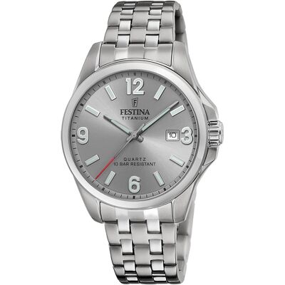 Festina, Armbanduhr, F20696/2 Herrenuhr Quarz Titanium 41mm 10ATM, Silber, (Analoguhr) Festina, Armbanduhr, F20696/2 Herrenuhr Quarz Titanium 41mm 10ATM, Silber, (Analoguhr)