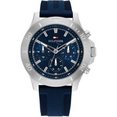 Tommy Hilfiger Armbanduhr, Bryan 1792112, Blau, Silber, (46 mm) Tommy Hilfiger Armbanduhr, Bryan 1792112, Blau, Silber, (46 mm)