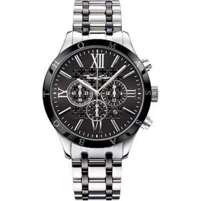 Thomas Sabo, Armbanduhr, Herrenuhr Rebel, Silber, Schwarz, (Analoguhr, Chronograph, 43 mm) Thomas Sabo, Armbanduhr, Herrenuhr Rebel, Silber, Schwarz, (Analoguhr, Chronograph, 43 mm)