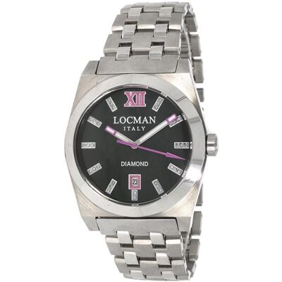 Locman, Armbanduhr, Italy Damenuhr Stealth mit Diamanten Ref. 0203, Silber, (Uhr mit Schmuckstein, 38 mm) Locman, Armbanduhr, Italy Damenuhr Stealth mit Diamanten Ref. 0203, Silber, (Uhr mit Schmuckstein, 38 mm)