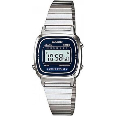 Casio Armbanduhr, Retro Vintage - LA670WA-2D, Schwarz, Grau, Blau, Silber, (25 mm) Casio Armbanduhr, Retro Vintage - LA670WA-2D, Schwarz, Grau, Blau, Silber, (25 mm)