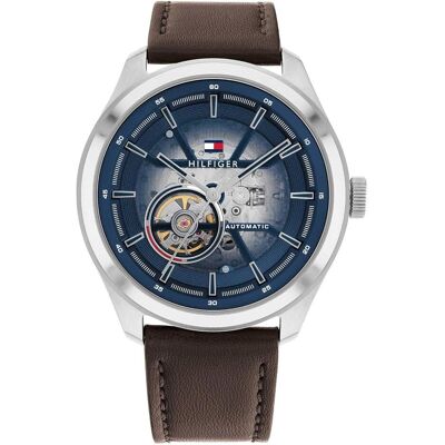 Tommy Hilfiger Armbanduhr, Automatic Oliver 1791888 (M), Silber, Blau, (Analoguhr, 44 mm) Tommy Hilfiger Armbanduhr, Automatic Oliver 1791888 (M), Silber, Blau, (Analoguhr, 44 mm)