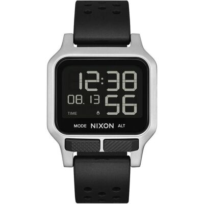 Nixon, Armbanduhr, Armbanduhr Heat Silver 38 mm, Silber, Schwarz, (Digitaluhr, 38 mm) Nixon, Armbanduhr, Armbanduhr Heat Silver 38 mm, Silber, Schwarz, (Digitaluhr, 38 mm)