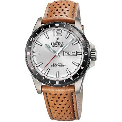 Festina, Armbanduhr, F20699/1, Silber, Weiss, Braun, (Analoguhr, 43 mm) Festina, Armbanduhr, F20699/1, Silber, Weiss, Braun, (Analoguhr, 43 mm)