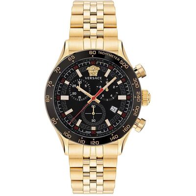 Versace, Armbanduhr, Hellenyim Chrono, Gold, (Chronograph, 44 mm) Versace, Armbanduhr, Hellenyim Chrono, Gold, (Chronograph, 44 mm)