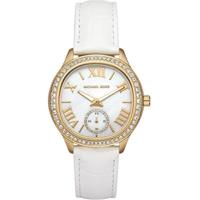 Michael Kors, Armbanduhr, Damenuhr SAGE, Gold, Weiss, (Analoguhr, 38 mm) Michael Kors, Armbanduhr, Damenuhr SAGE, Gold, Weiss, (Analoguhr, 38 mm)