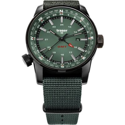 Traser, Armbanduhr, P68 Pathfinder GMT, Grün, (Analoguhr, 46 mm) Traser, Armbanduhr, P68 Pathfinder GMT, Grün, (Analoguhr, 46 mm)