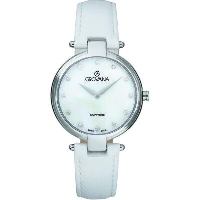 Grovana, Armbanduhr, Florence Elegancia-Kollektion – in der Schweiz hergestellte Quarzuhr, Weiss, (Swiss Made, 36 mm) Grovana, Armbanduhr, Florence Elegancia-Kollektion – in der Schweiz hergestellte Quarzuhr, Weiss, (Swiss Made, 36 mm)