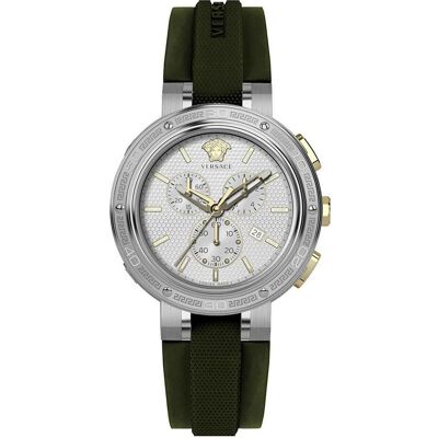 Versace, Armbanduhr, VE2H00121, Silber, Schwarz, Grau, (Chronograph, 46 mm) Versace, Armbanduhr, VE2H00121, Silber, Schwarz, Grau, (Chronograph, 46 mm)