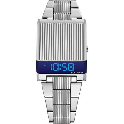 Bulova, Armbanduhr, 96C139 Computron Herren 31mm 3ATM, Silber, (Digitaluhr, 31 mm) Bulova, Armbanduhr, 96C139 Computron Herren 31mm 3ATM, Silber, (Digitaluhr, 31 mm)