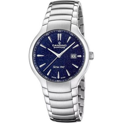 Candino, Armbanduhr, C4792/3 1947, Blau, Silber, (Swiss Made, 40.05 mm) Candino, Armbanduhr, C4792/3 1947, Blau, Silber, (Swiss Made, 40.05 mm)