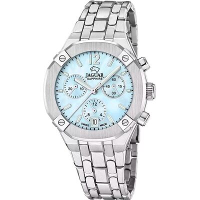 Jaguar, Armbanduhr, J1053/2 Diplomatic, Blau, Silber, (Analoguhr, Chronograph, 38.20 mm) Jaguar, Armbanduhr, J1053/2 Diplomatic, Blau, Silber, (Analoguhr, Chronograph, 38.20 mm)