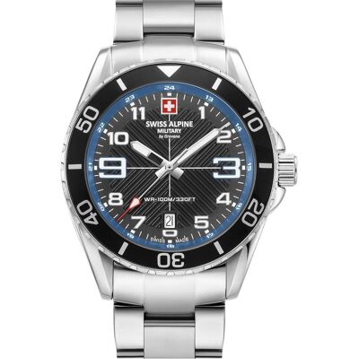 Swiss Alpine Military, Armbanduhr, 7029.1135 Raptor Herrenuhr 42mm 10ATM, Blau, Schwarz, Silber, (Swiss Made, 42 mm) Swiss Alpine Military, Armbanduhr, 7029.1135 Raptor Herrenuhr 42mm 10ATM, Blau, Schwarz, Silber, (Swiss Made, 42 mm)
