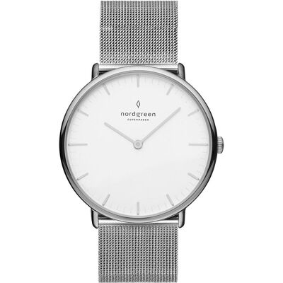 Nordgreen, Armbanduhr, Unisexuhr, Silber, Weiss, (36 mm) Nordgreen, Armbanduhr, Unisexuhr, Silber, Weiss, (36 mm)