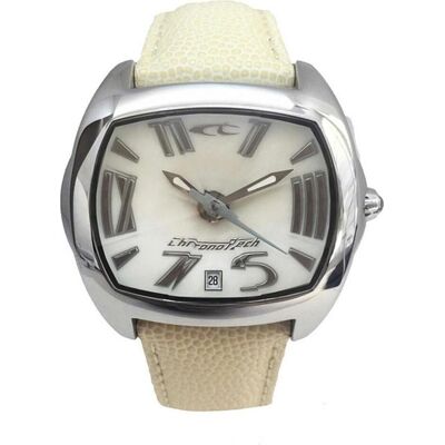 Chronotech, Armbanduhr, Unisex-Uhr CT2188L-20 (Ø 42 mm), Beige, Weiss, Silber, (Analoguhr, 42 mm) Chronotech, Armbanduhr, Unisex-Uhr CT2188L-20 (Ø 42 mm), Beige, Weiss, Silber, (Analoguhr, 42 mm)