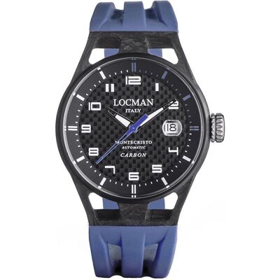 Locman, Armbanduhr, Italy Herrenuhr Montecristo Carbon blau Automatik Ref. 0544, Blau, (Analoguhr, 41 mm) Locman, Armbanduhr, Italy Herrenuhr Montecristo Carbon blau Automatik Ref. 0544, Blau, (Analoguhr, 41 mm)
