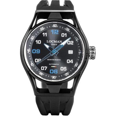 Locman, Armbanduhr, Italy Armbanduhr Montecristo Automatik Ref.0537, Blau, Schwarz, (42 mm) Locman, Armbanduhr, Italy Armbanduhr Montecristo Automatik Ref.0537, Blau, Schwarz, (42 mm)