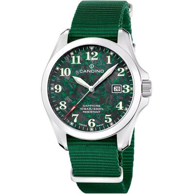 Candino, Armbanduhr, Field, Grün, Silber, (Analoguhr, 41.50 mm) Candino, Armbanduhr, Field, Grün, Silber, (Analoguhr, 41.50 mm)