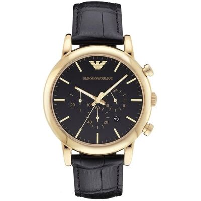 Giorgio Armani Armbanduhr, Luigi, Gold, Schwarz, (Chronograph) Giorgio Armani Armbanduhr, Luigi, Gold, Schwarz, (Chronograph)