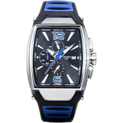 Locman, Armbanduhr, Italy Herrenuhr Tremila Chrono blau Ref. 0550, Blau, (Chronograph, 50 mm) Locman, Armbanduhr, Italy Herrenuhr Tremila Chrono blau Ref. 0550, Blau, (Chronograph, 50 mm)
