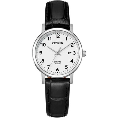 Citizen Armbanduhr, EU6090-03A Basic Damen Quarz 28mm 5ATM, Weiss, Schwarz, Silber, (Analoguhr, 28 mm) Citizen Armbanduhr, EU6090-03A Basic Damen Quarz 28mm 5ATM, Weiss, Schwarz, Silber, (Analoguhr, 28 mm)