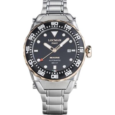 Locman, Armbanduhr, Italy Herrenuhr Mare 300MT Automatik bicolor Ref.0559, Silber, (Analoguhr, 44 mm) Locman, Armbanduhr, Italy Herrenuhr Mare 300MT Automatik bicolor Ref.0559, Silber, (Analoguhr, 44 mm)