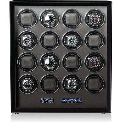 Heisse & Söhne, Uhrenbeweger, Uhrenbeweger Watch Guard 16 - Leder Schwarz, Schwarz, (16x) Heisse & Söhne, Uhrenbeweger, Uhrenbeweger Watch Guard 16 - Leder Schwarz, Schwarz, (16x)