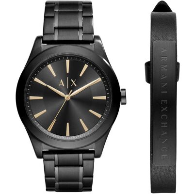 Giorgio Armani Armbanduhr, Nico, Schwarz, (Analoguhr, 44 mm) Giorgio Armani Armbanduhr, Nico, Schwarz, (Analoguhr, 44 mm)