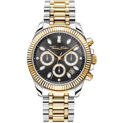 Thomas Sabo, Armbanduhr, Divine Chrono, Gold, Silber, (Chronograph, 38 mm) Thomas Sabo, Armbanduhr, Divine Chrono, Gold, Silber, (Chronograph, 38 mm)