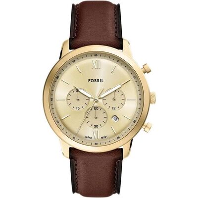 Fossil Armbanduhr, Neutra, Braun, Transparent, Gold, (Analoguhr, Chronograph, 44 mm) Fossil Armbanduhr, Neutra, Braun, Transparent, Gold, (Analoguhr, Chronograph, 44 mm)