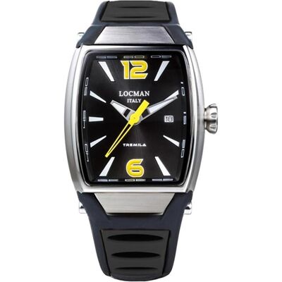 Locman, Armbanduhr, Italy Herrenuhr Tremila Ref. 0552A, Schwarz, Silber, (Analoguhr, 50 mm) Locman, Armbanduhr, Italy Herrenuhr Tremila Ref. 0552A, Schwarz, Silber, (Analoguhr, 50 mm)