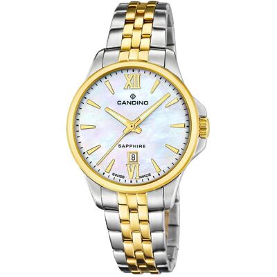 Candino, Armbanduhr, Couple Classic, Gold, Silber, (Analoguhr, 34 mm) Candino, Armbanduhr, Couple Classic, Gold, Silber, (Analoguhr, 34 mm)