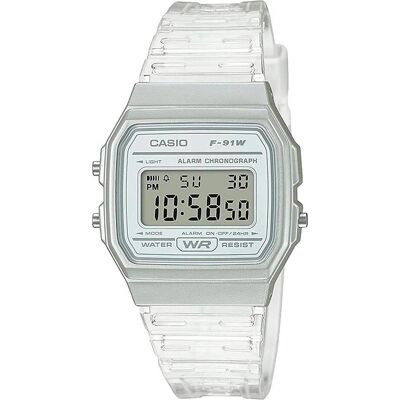 Casio Armbanduhr, Retro Vintage - F-91WS-7DF, Transparent, Weiss, (Digitaluhr, 33 mm) Casio Armbanduhr, Retro Vintage - F-91WS-7DF, Transparent, Weiss, (Digitaluhr, 33 mm)